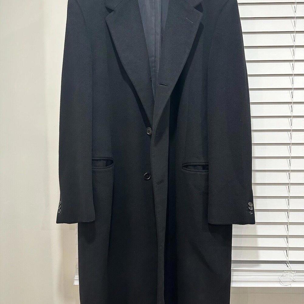 Giorgio Armani Black 100% Cashmere 3 Button Lined Overcoat 46R